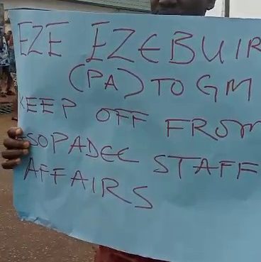 Abia: ASOPADEC workers protest 4 months unpaid salary